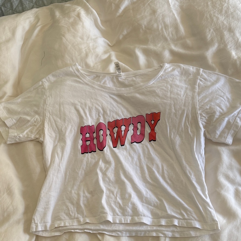 White 'Howdy' Graphic Kids Tee